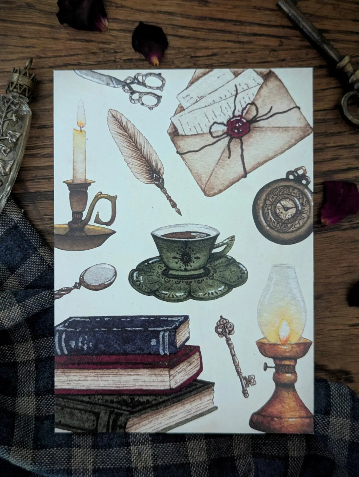 Carte Postale "Trésors Dark Academia" - papeterie - décoration