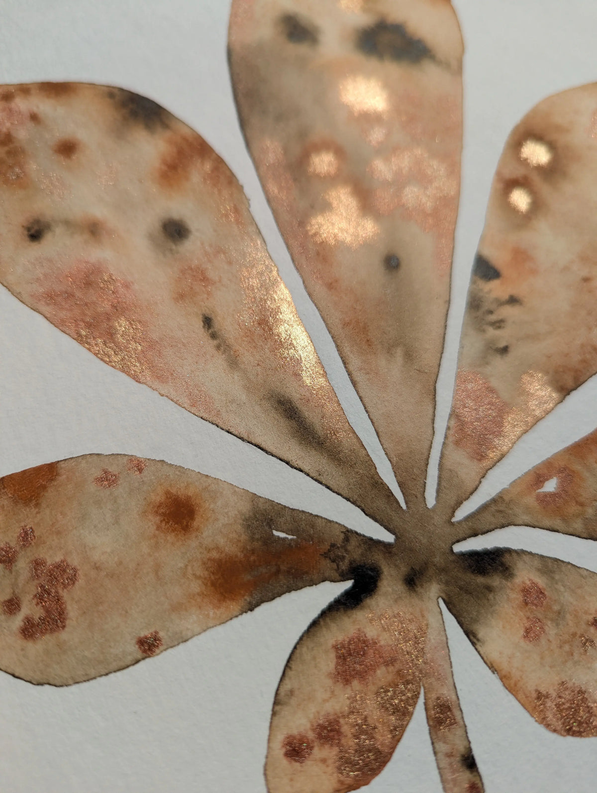 Peinture Originale à l'Aquarelle - Feuille de Marronnier