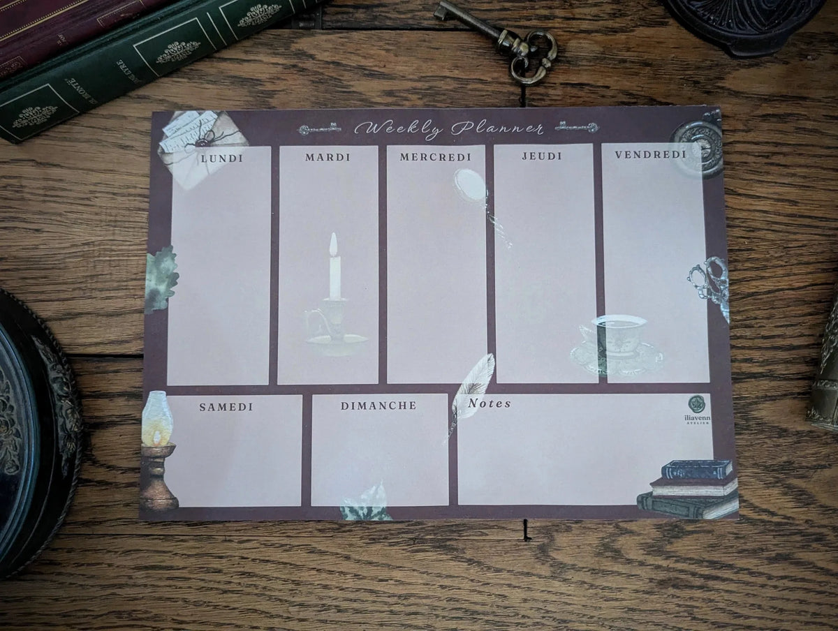 Semainier Weekly Planner "Dark Academia" - papeterie
