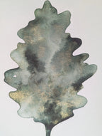 Peinture Originale à l'Aquarelle - Feuille de Chêne - A5