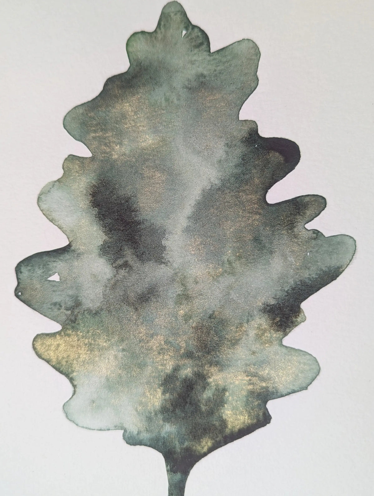 Peinture Originale à l'Aquarelle - Feuille de Chêne - A5